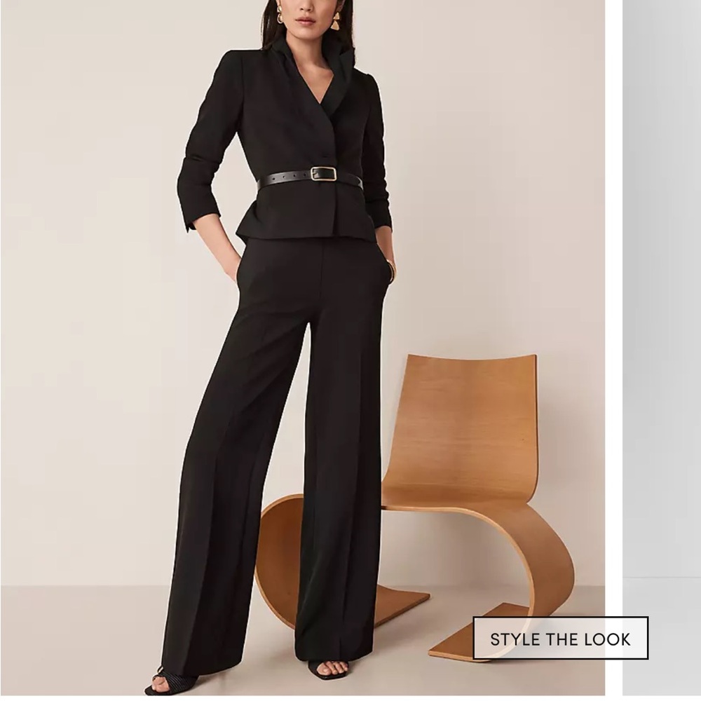 Ann Taylor Black Wide Leg Pant (Fluid Crepe)